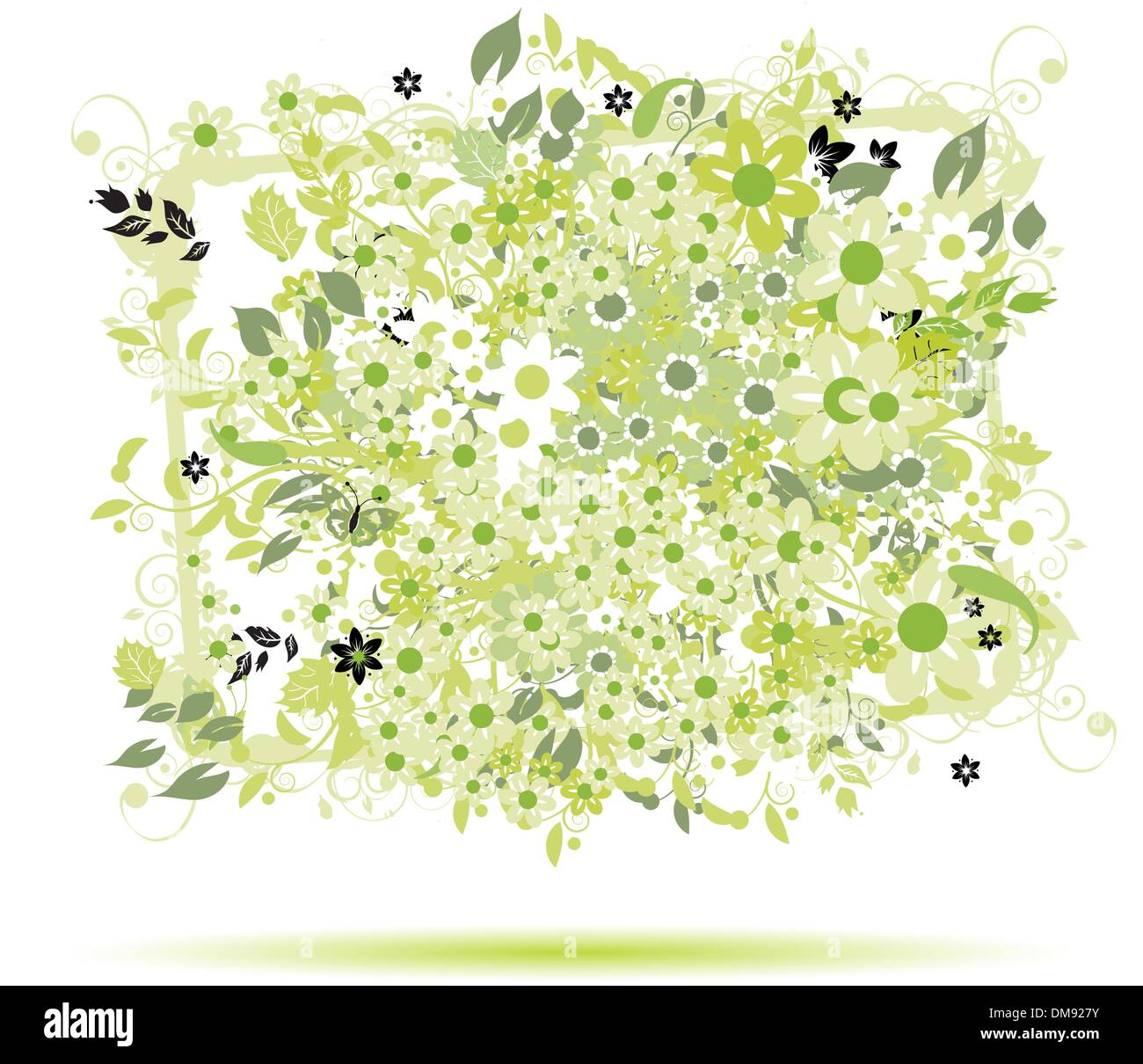 Floral frame beautiful with place for your text Stock Vector