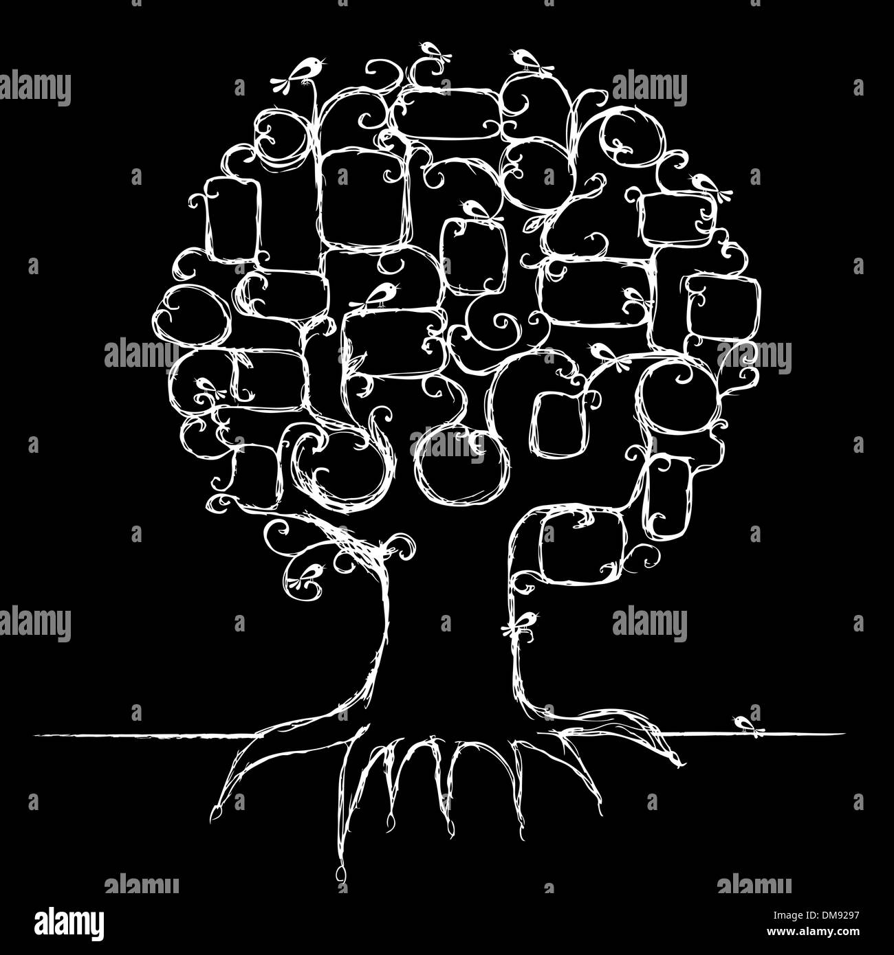 Design of family tree, insert your photos into frames Stock Vector