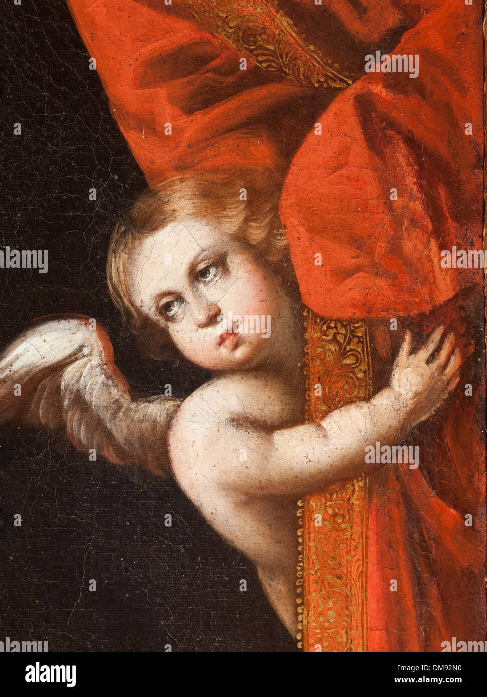 The 'Virgin of Belen' (Virgen de Belen) artwork, housed in the collection of Ancient and Islamic Art, represents a blend of ancient and Islamic artistic influences. It highlights the use of textiles, decorative arts, and religious iconography from the Middle East and beyond. Stock Photo