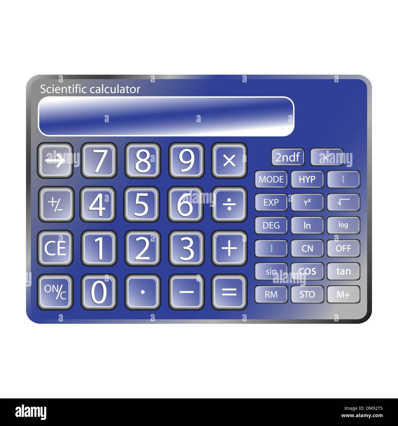 blue calculator against white Stock Vector