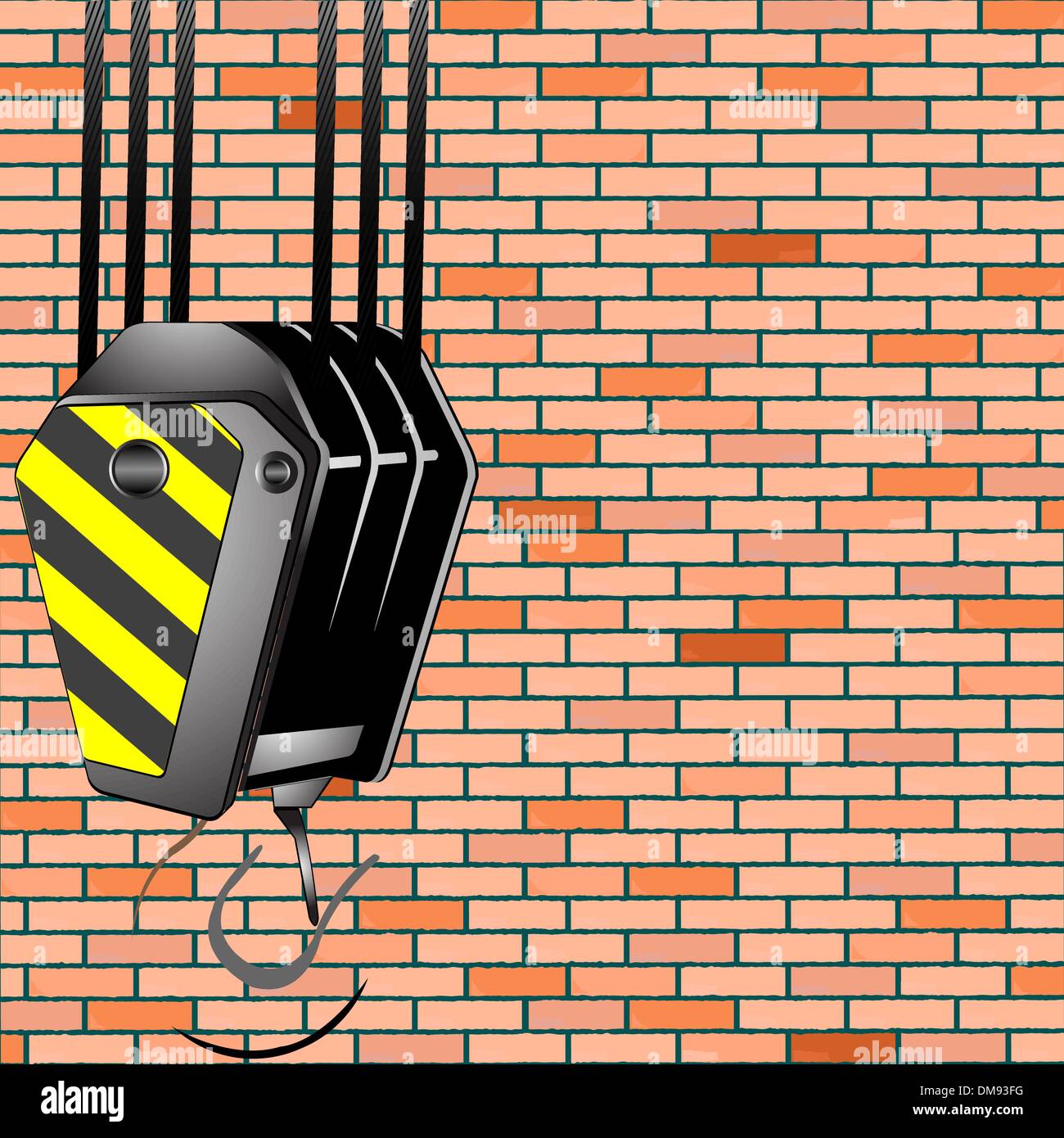 crane hook over wall background Stock Vector