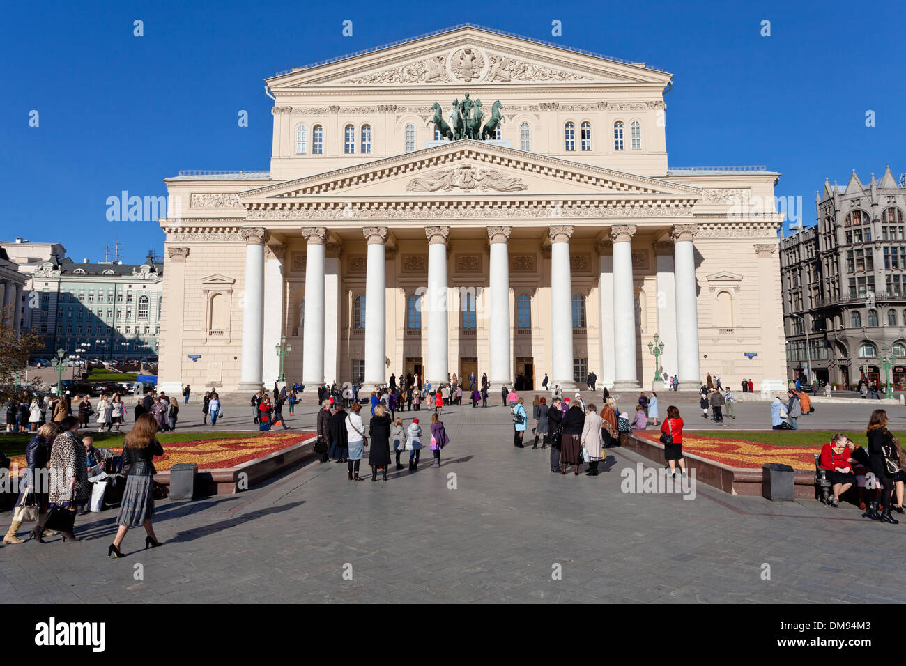 Theater square and Bolshoi Theatre in Moscow, Russia Stock Photo - Alamy