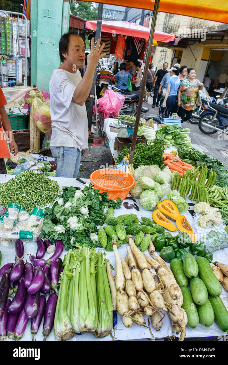At the vegetable market in Penang, Malaysia Stock Photo Alamy