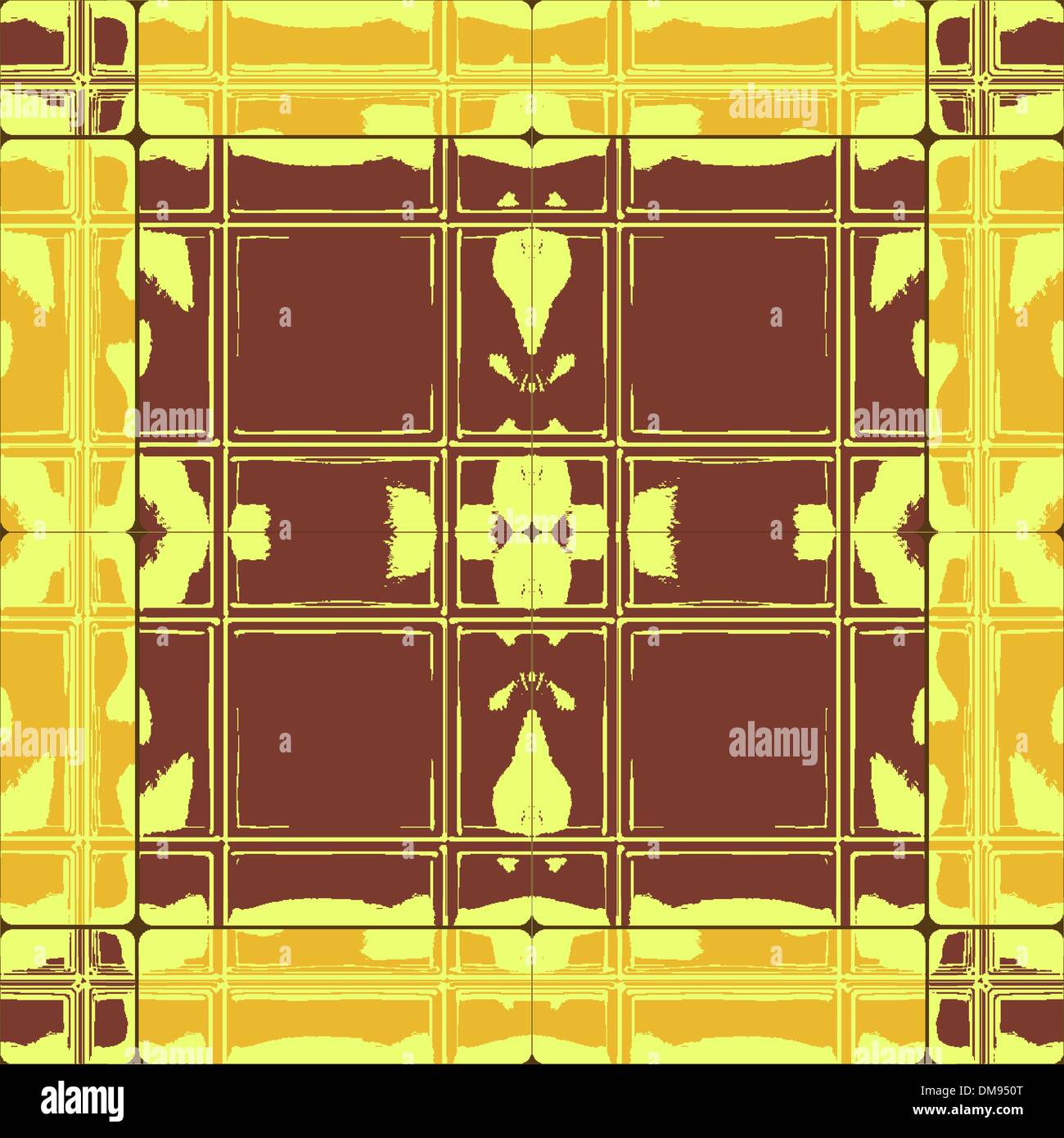 grunge brown yellow ceramic tiles Stock Vector