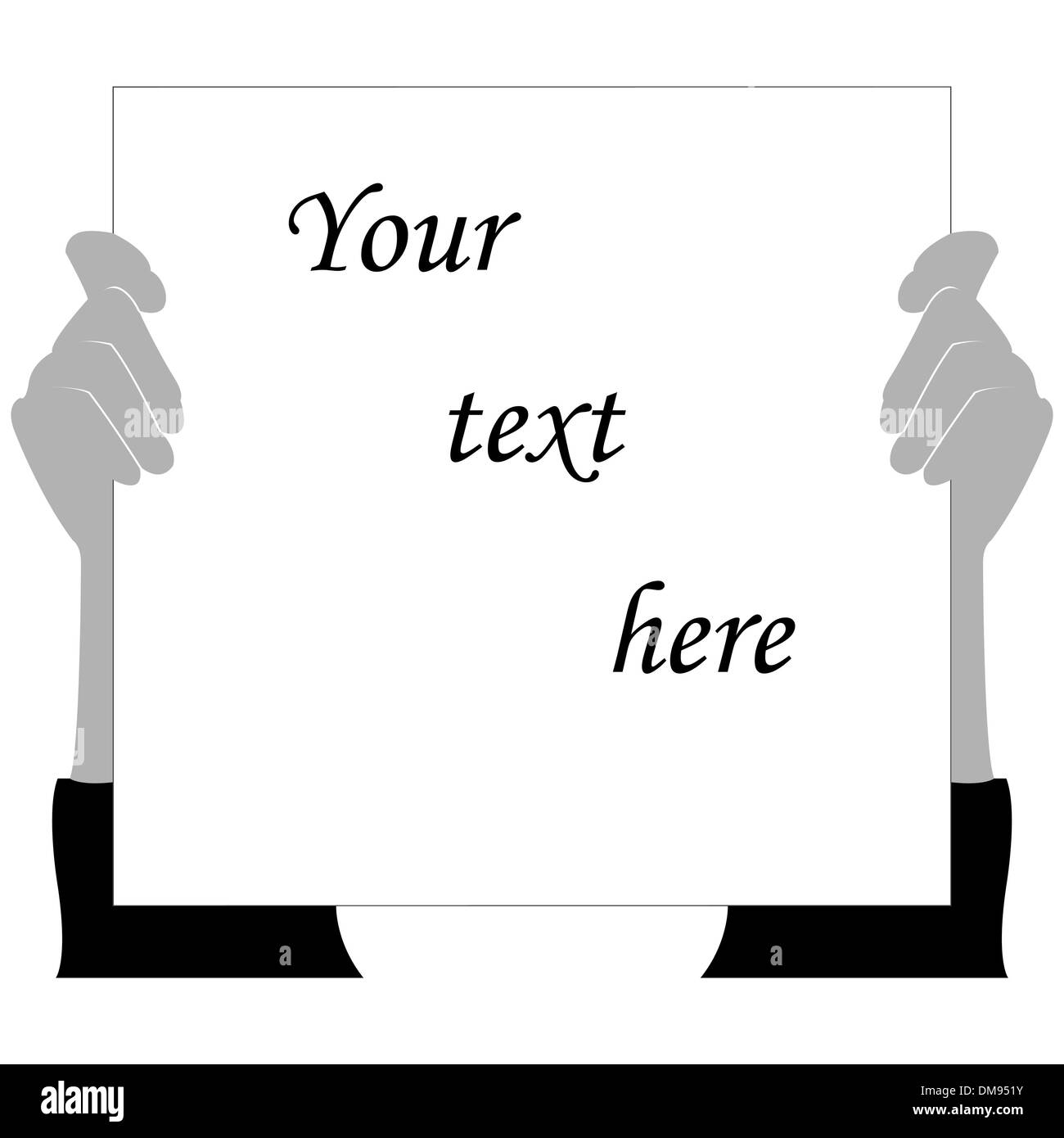 hands holding blank paper Stock Vector
