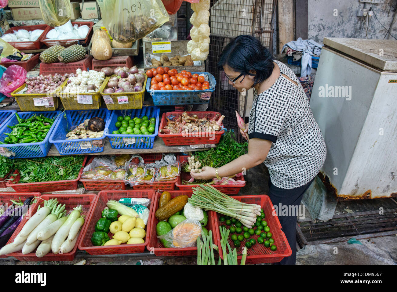 At the vegetable market in Penang, Malaysia Stock Photo Alamy