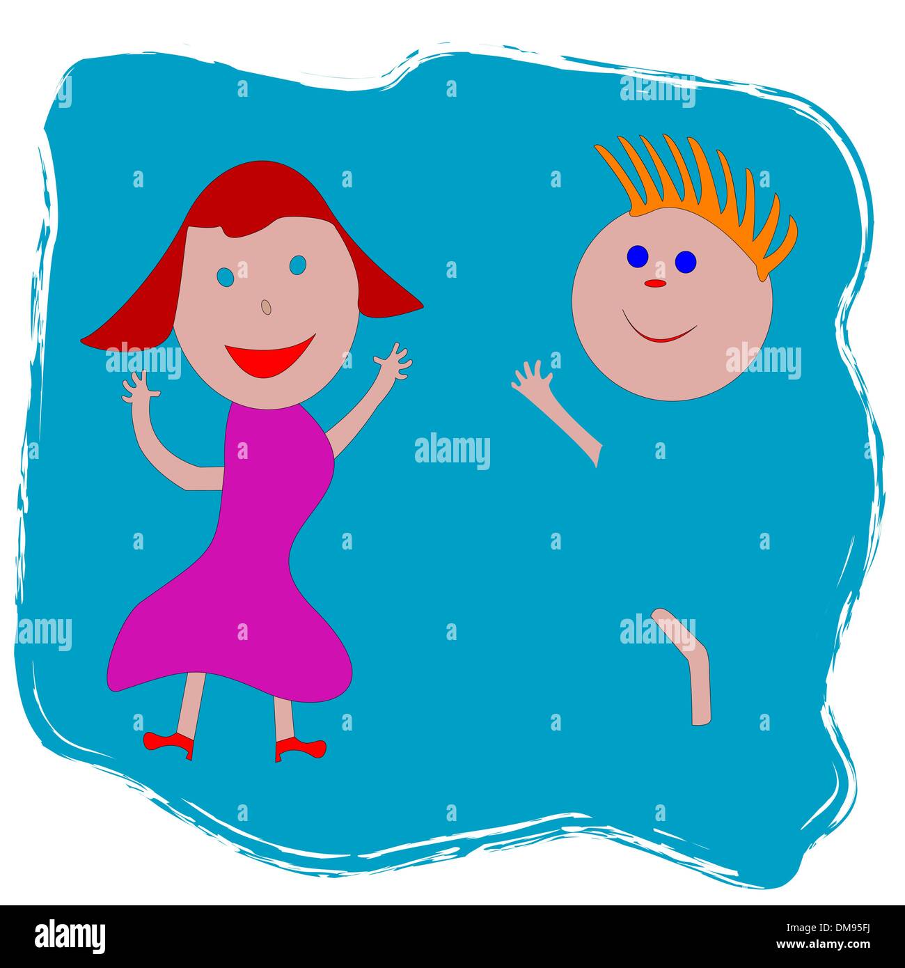 happy boy and girl Stock Vector Image & Art - Alamy