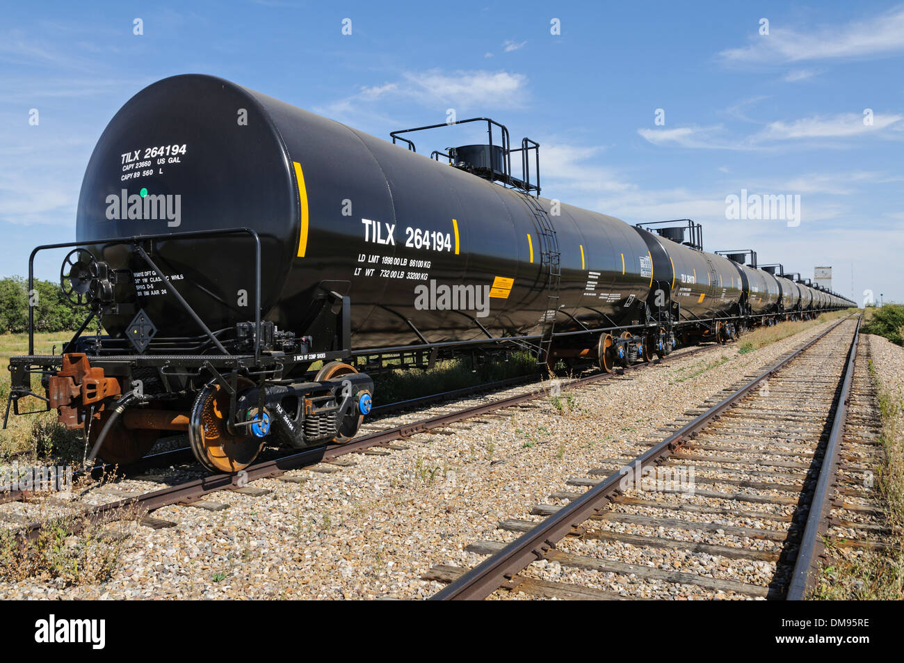 Railway tanker cars, used to transport liquid and gaseous commodities