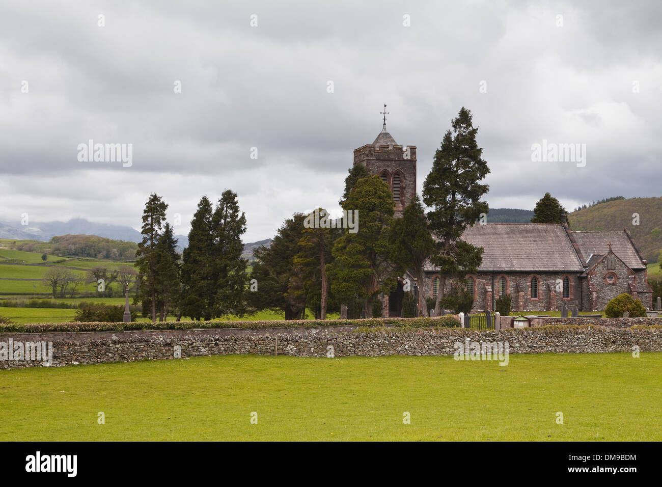 St Luke's church in the village of Lowick. The church is in the Lake District national park, England. Stock Photo