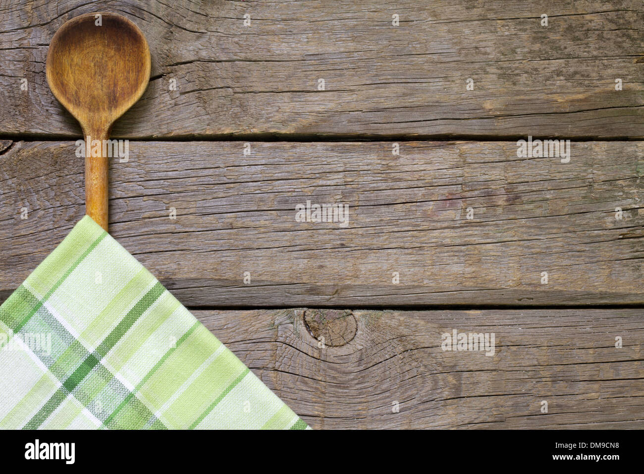Abstract food background on vintage boards with wooden spoon Stock ...
