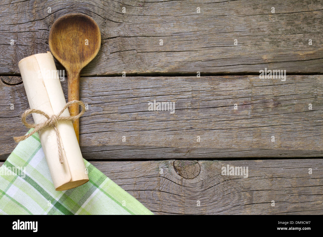 Abstract food background on vintage boards with wooden spoon Stock ...