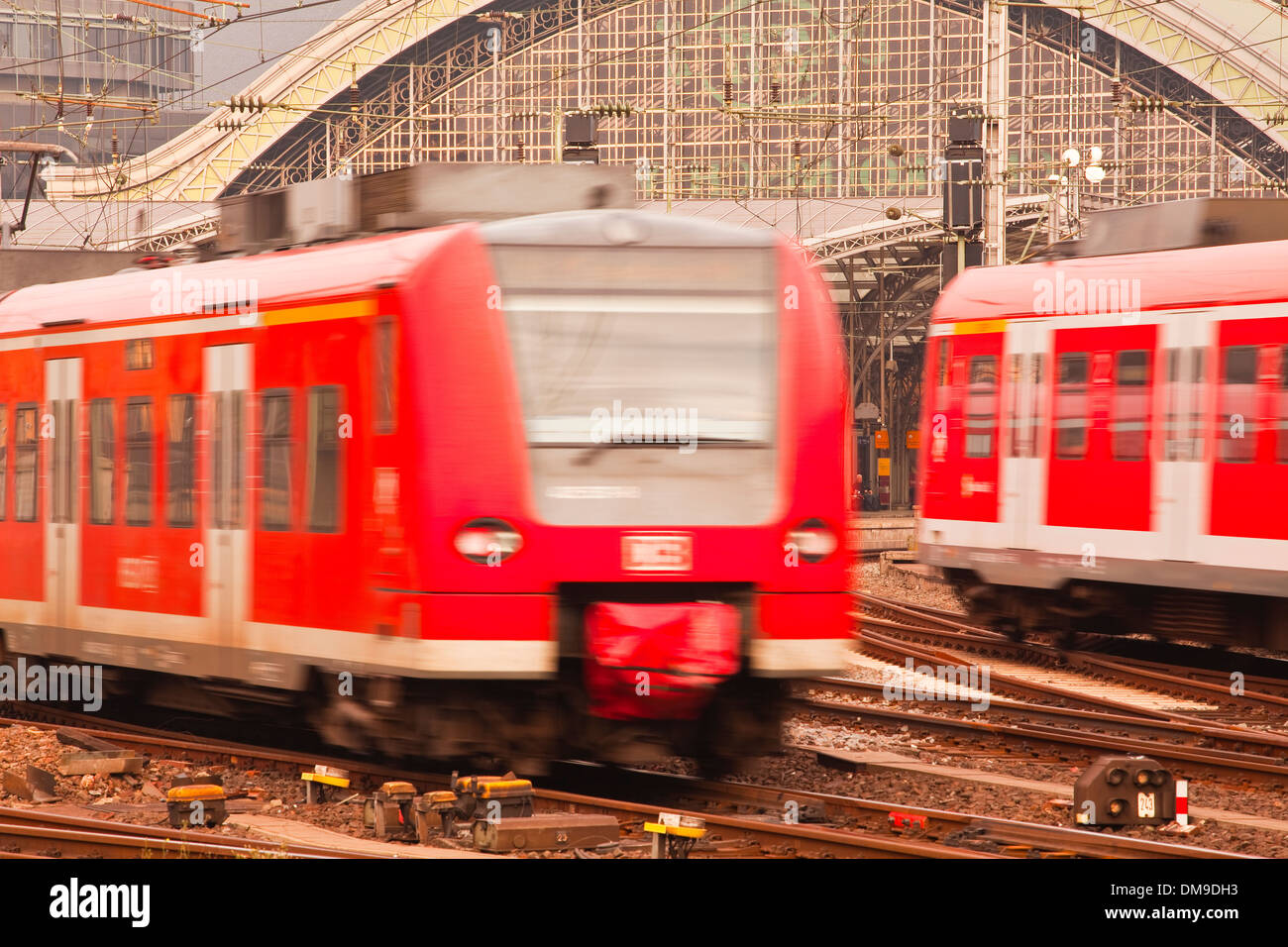 Koln or Cologne HBF railway station in Germany. Stock Photo