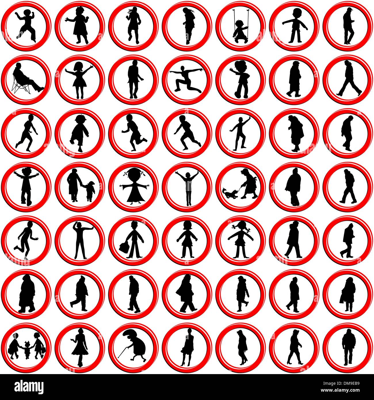 people icons against white Stock Vector