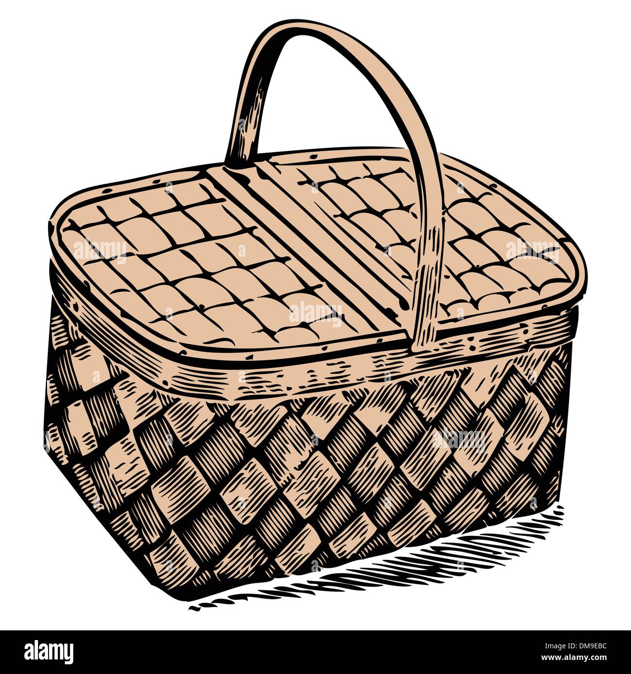 Loaf of white bread picnic basket Stock Vector Images Alamy