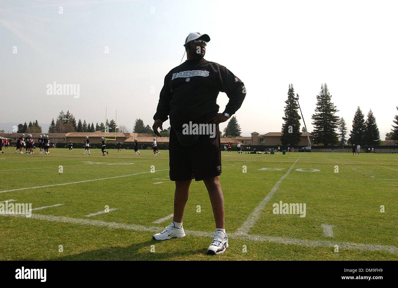 Field security, Don Hairston has worked for the Raiders for the last 18 years. Sacramento Bee photograph by Jose Luis Villegas July 30, 2002/ZUMA Press Stock Photo