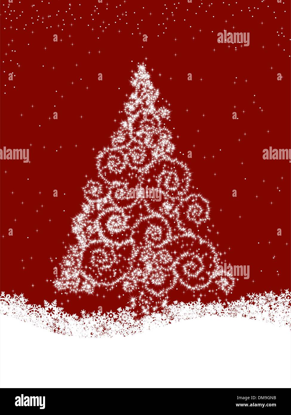 Snowflakes and Christmas tree, illustration. EPS 8 Stock Vector Image ...