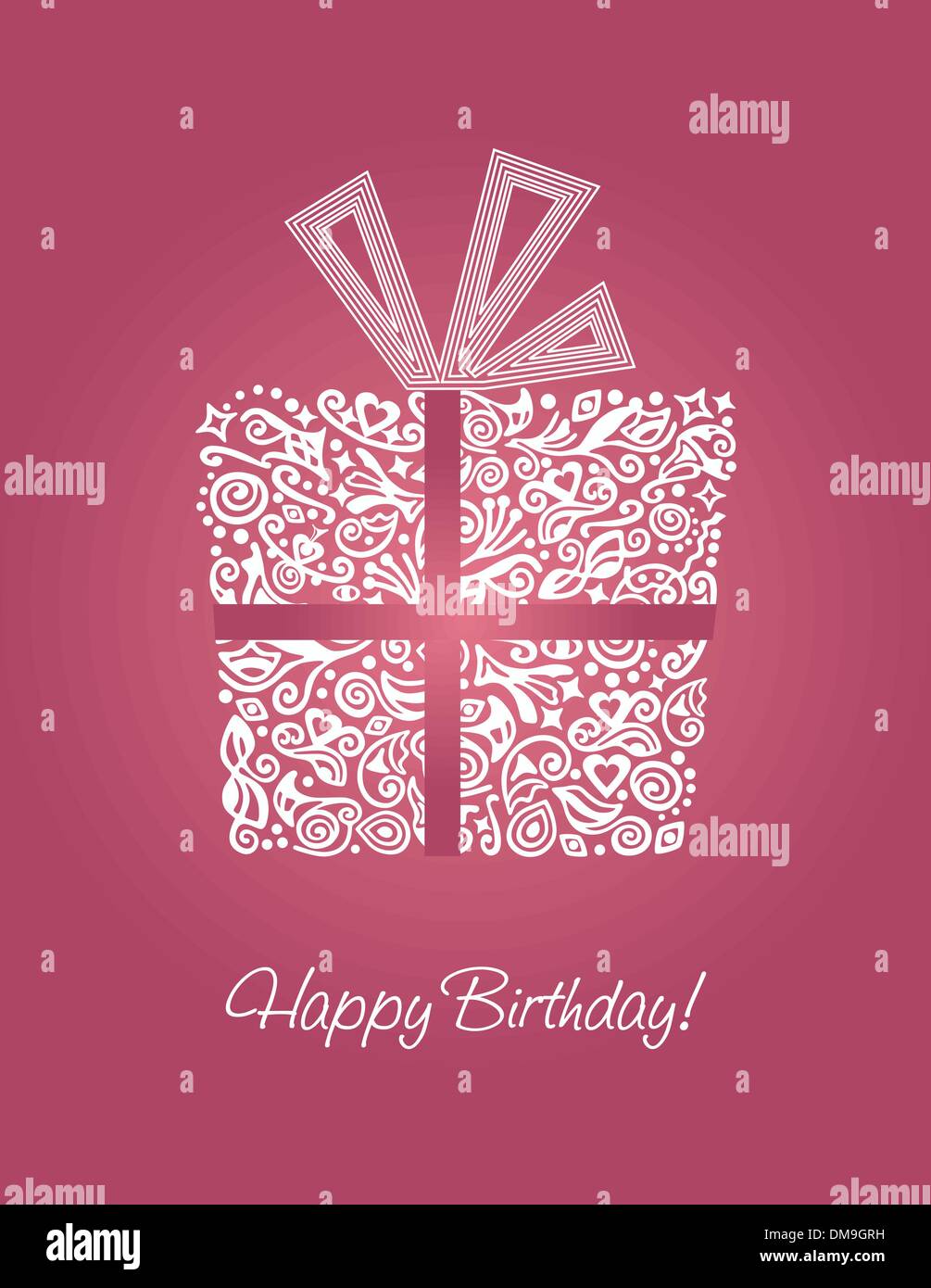Pink happy birthday card Stock Vector