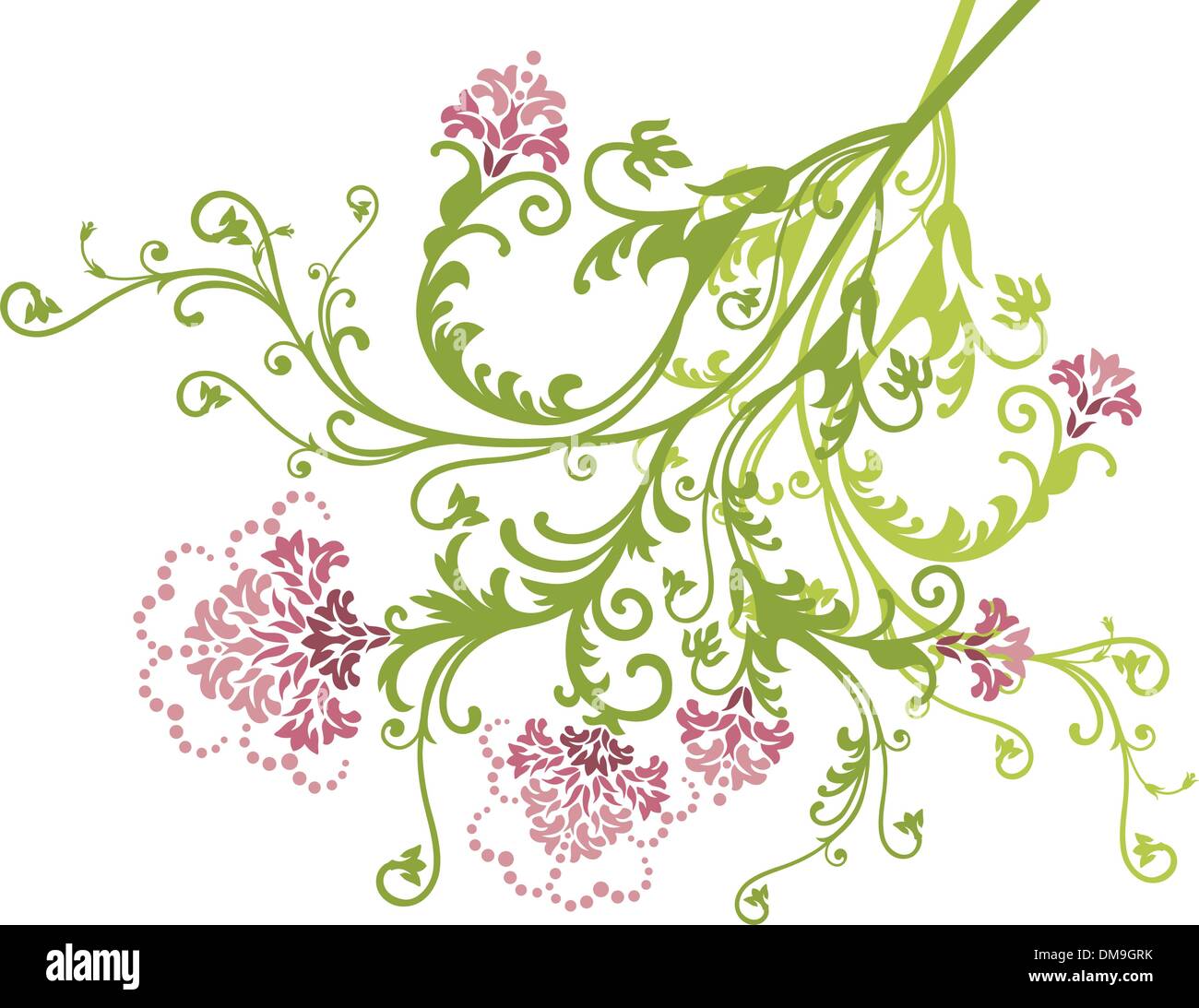 Pink vector flowers isolated Stock Vector