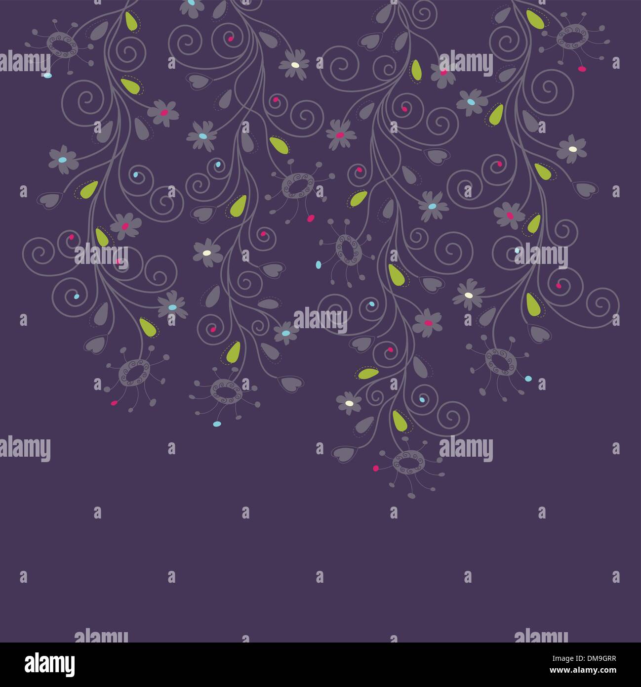 Dark purple floral background Stock Vector