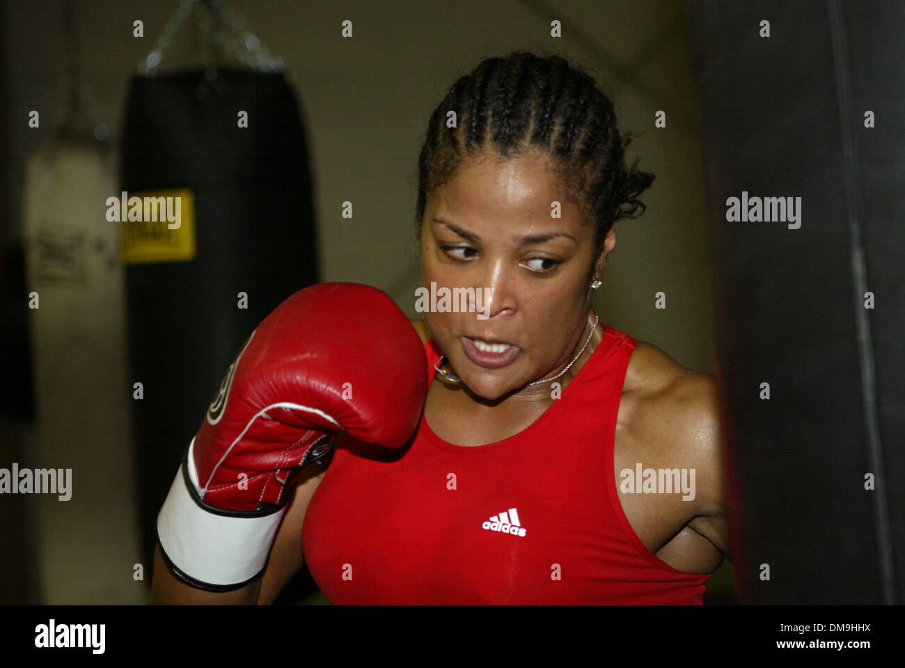 Nov 30, 2005; Las Vegas, NV, USA; BOXER: LAILA ALI daughter of living boxing legend Muhammad Ali trains at the Top Rank Gym in Las Vegas, Nevada preparing for her up coming fight with Swedish boxer Assa Sandell in Berlin, Germany at the Max Schmeling Arena on December 17, 2005.  Mandatory Credit: Photo by Mary Ann Owen/ZUMA Press. (©) Copyright 2005 by Mary Ann Owen Stock Photo