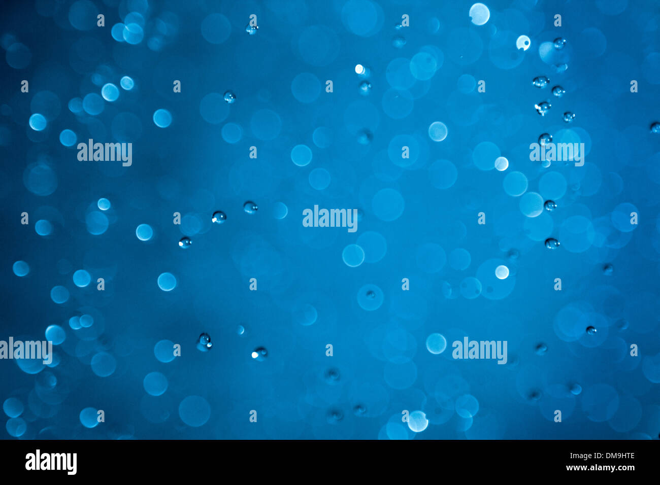 blue background with bubbles in white pattern Stock Photo