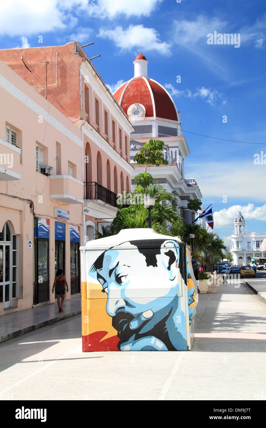 Mural of musician Benny Moré, the Boulevard (Avenida 54), Cienfuegos, Cienfuegos province, Cuba, Caribbean Sea, Central America Stock Photo