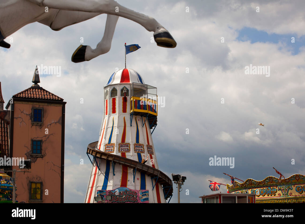 The Helter Skelter on Brighton Pier. Stock Photo