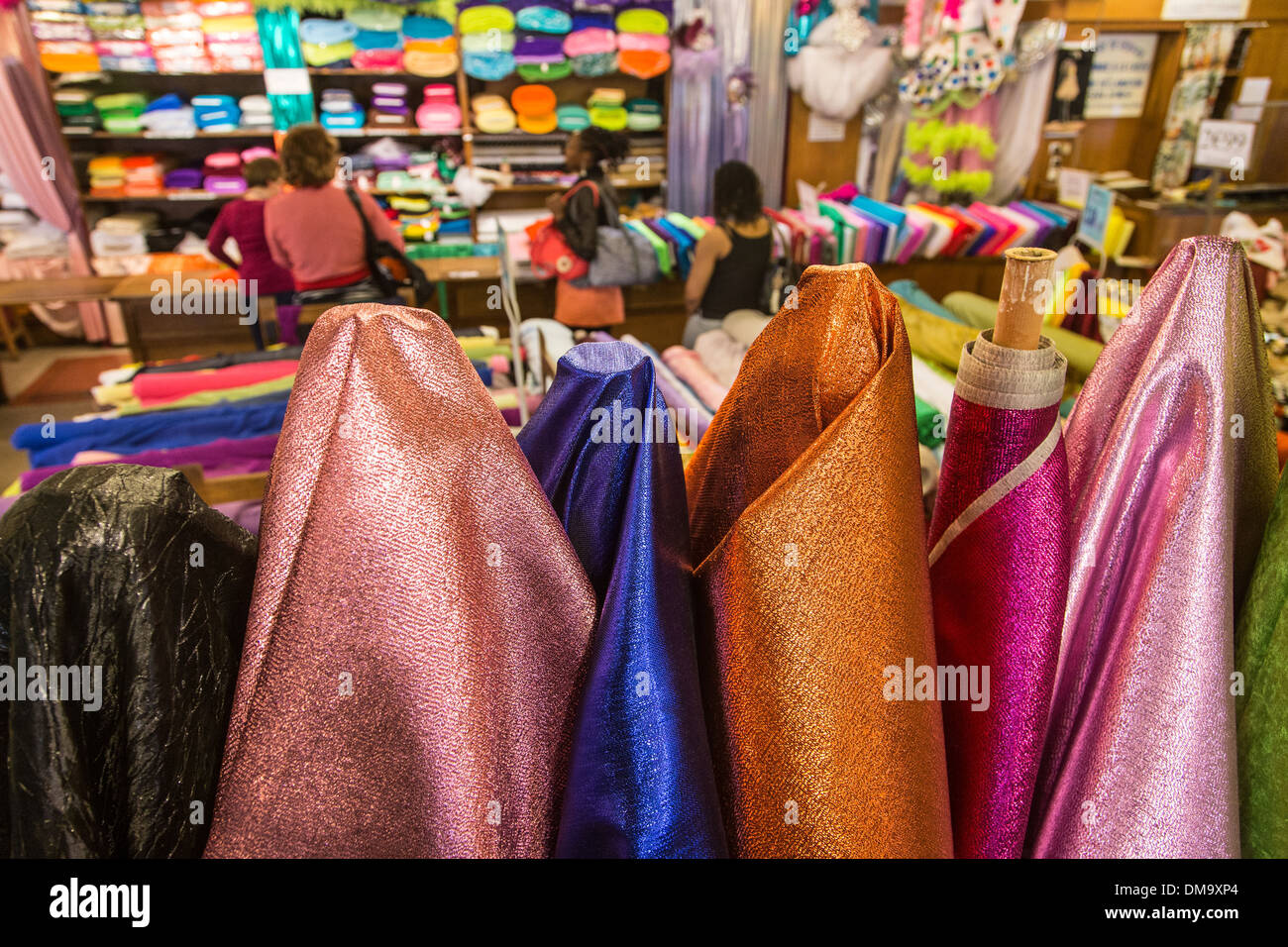 CUSTOMERS IN THE FABRICS STORE, SAINTPIERRE DREYFUS MARKET, RUE LIVINGSTONE, 18TH