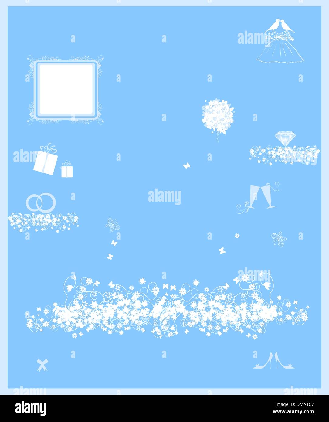 Wedding shop, white dress and accessory Stock Vector Image & Art Alamy