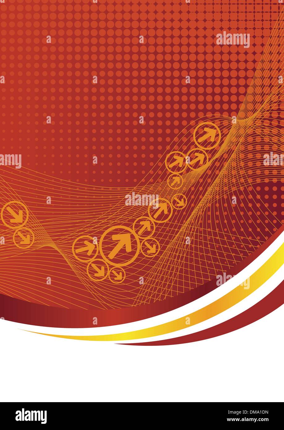 Red and yellow background with halftone Stock Vector