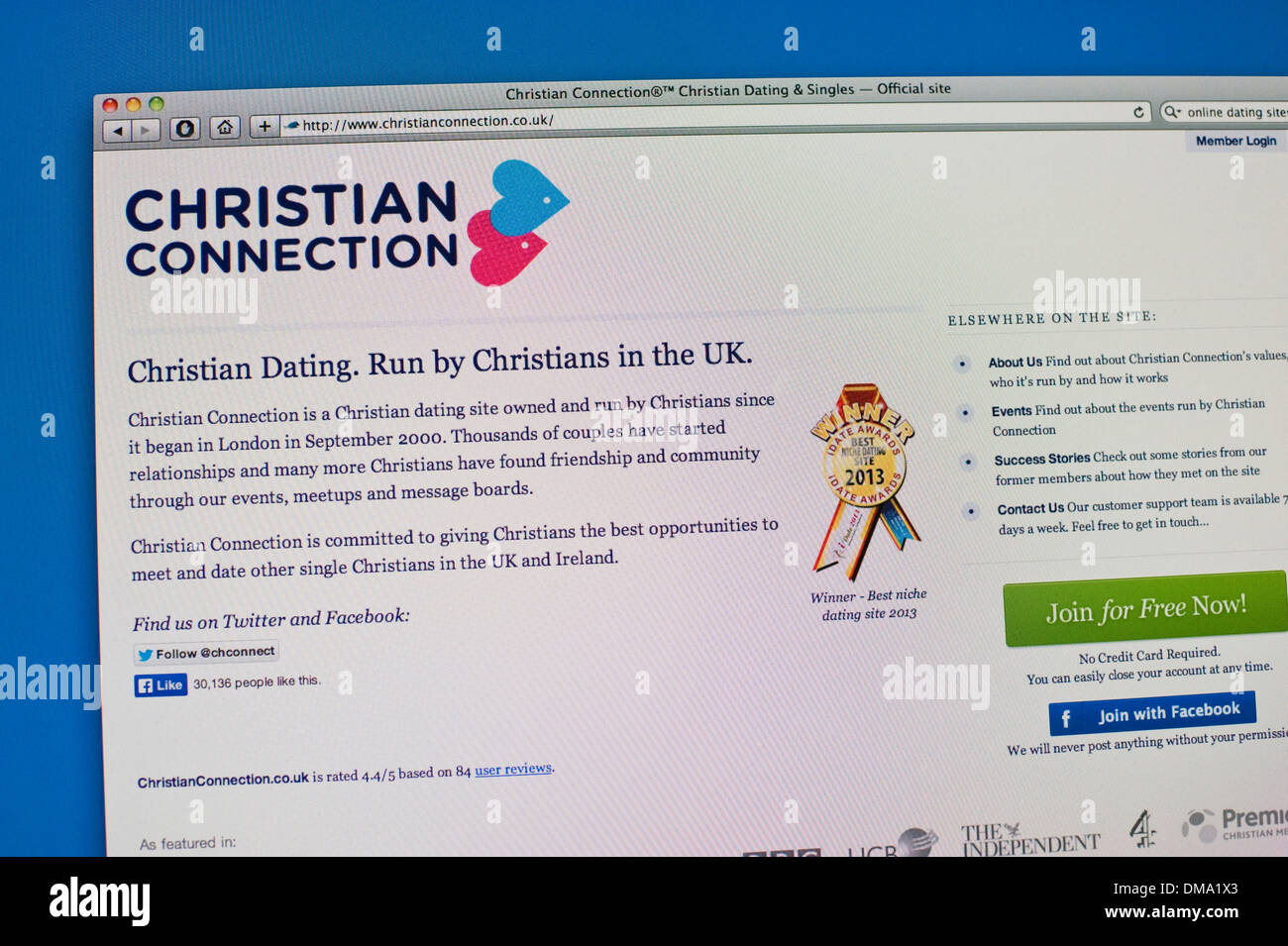 Christian Connection online dating website for Christians Stock Photo