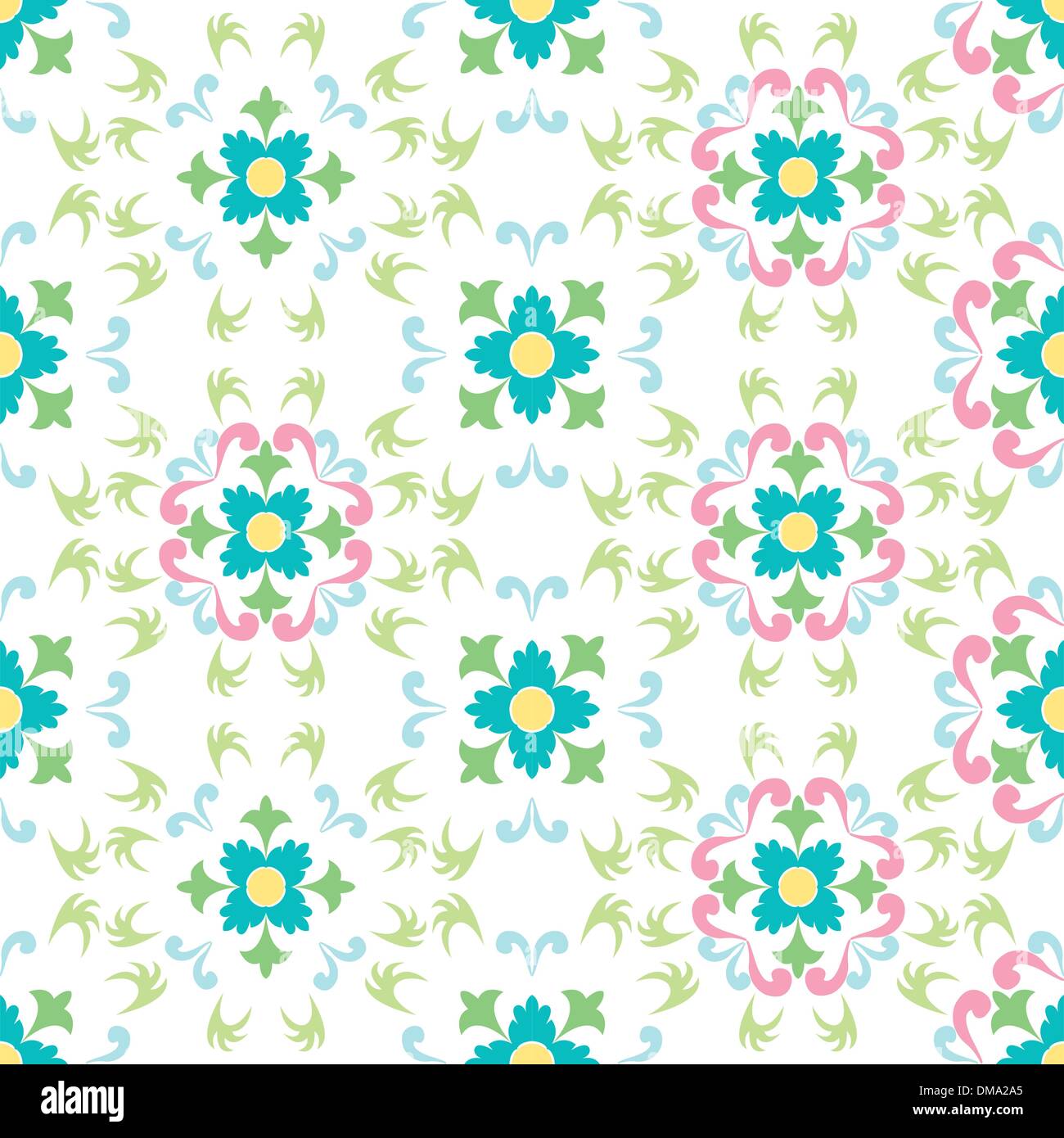 seamless flowers pattern isolated on white background Stock Vector ...