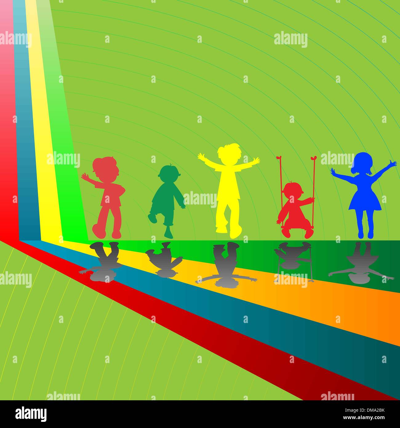 silhouettes of children playing Stock Vector Image & Art - Alamy