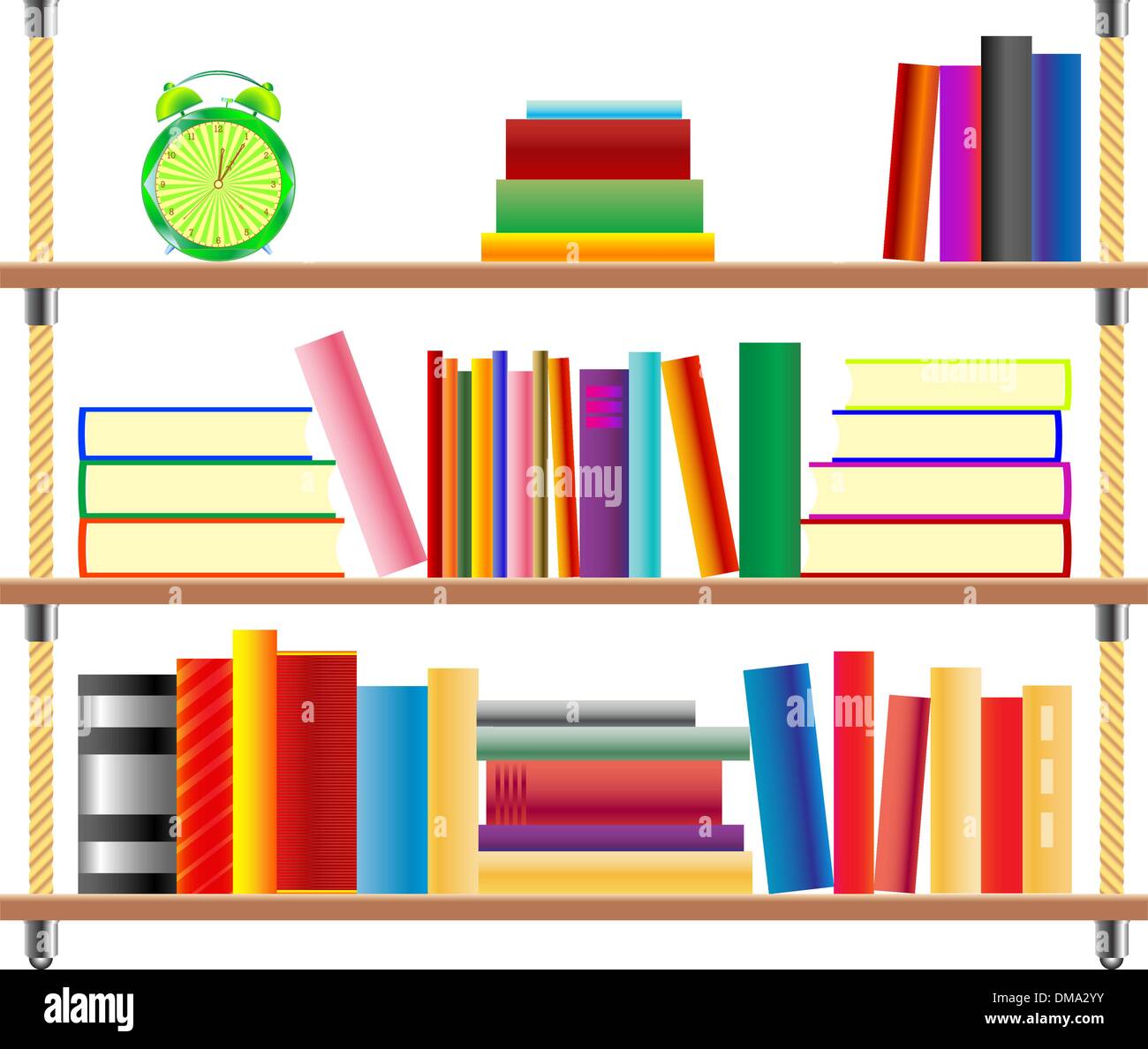 suspended bookshelf Stock Vector