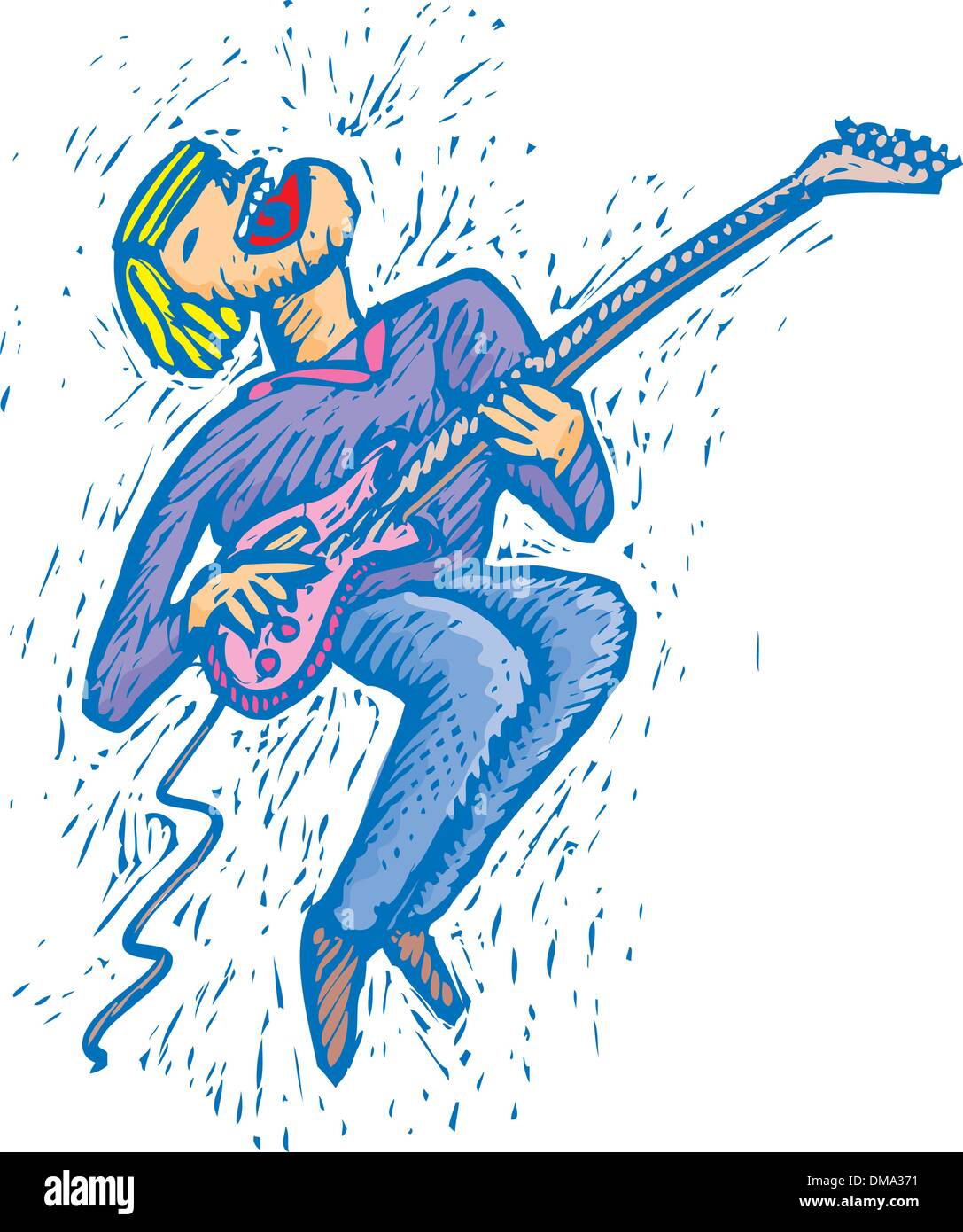 Singing man guitar Stock Vector Images - Alamy