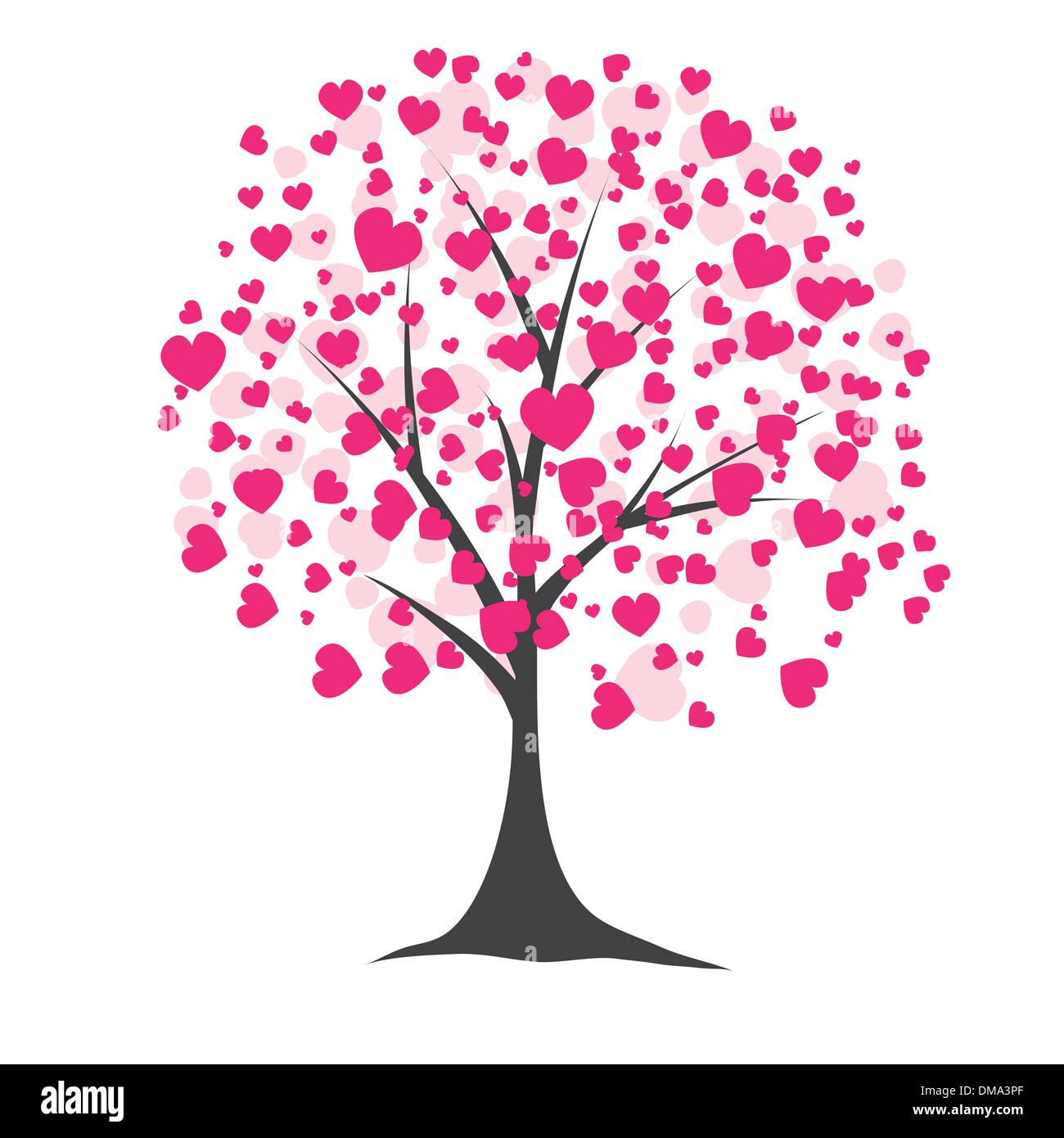 Tree with hearts. Vector illustration Stock Vector