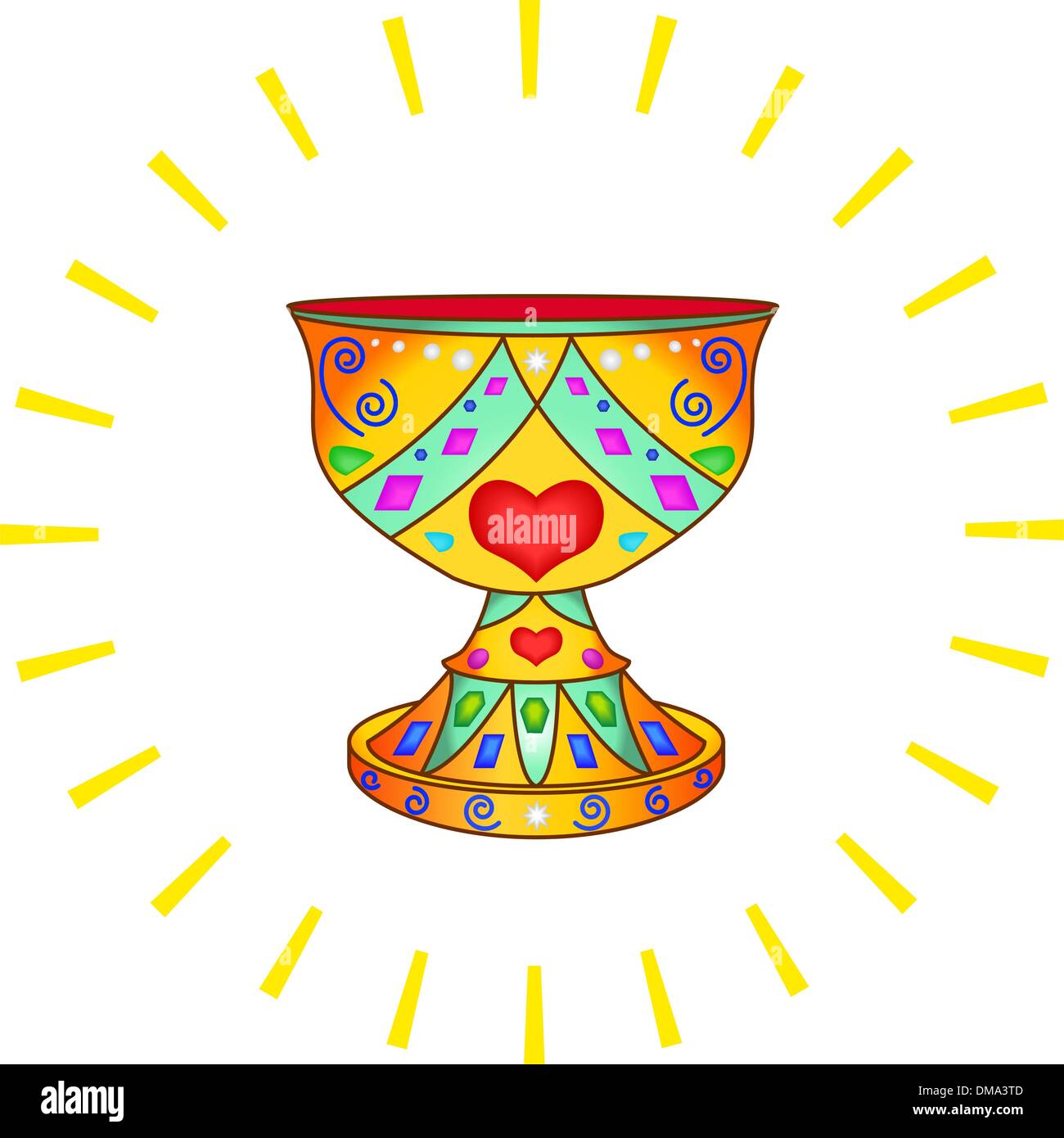 Holy Grail and the sun Stock Vector