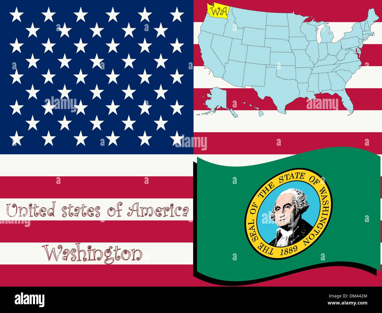 washington state illustration Stock Vector