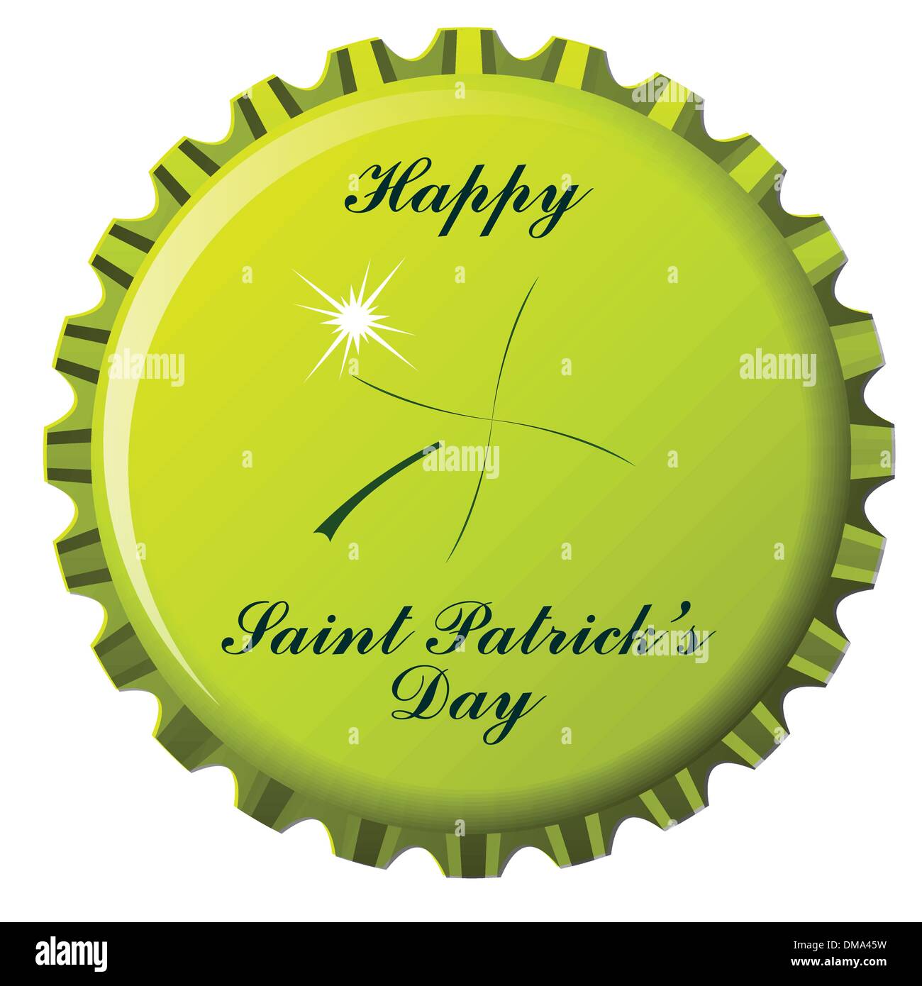 happy saint patrick bottle cap Stock Vector