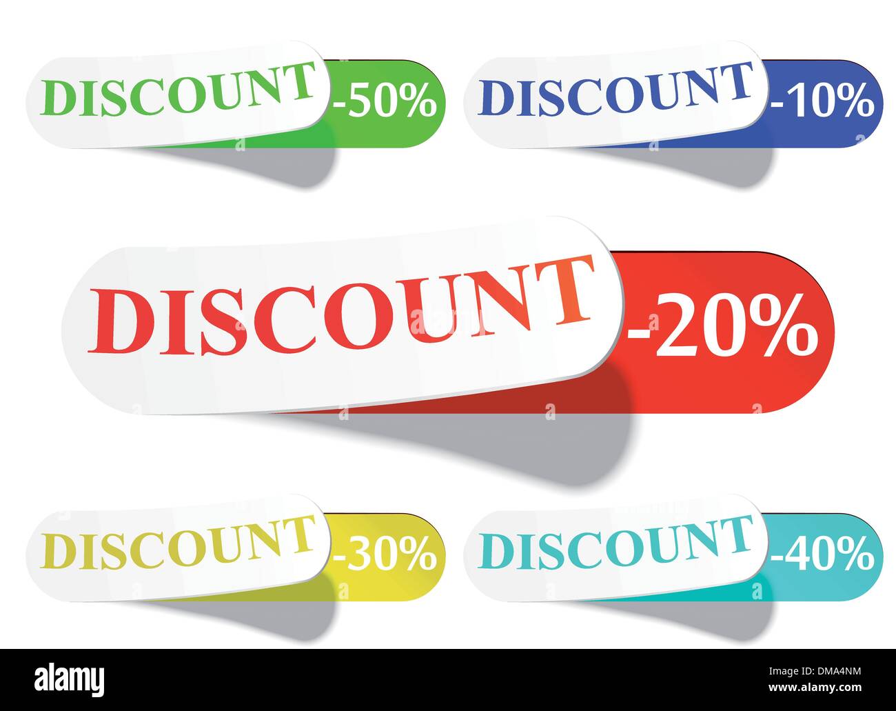 Glossy Retail Sticker Set: Sell And Discount Stock Vector