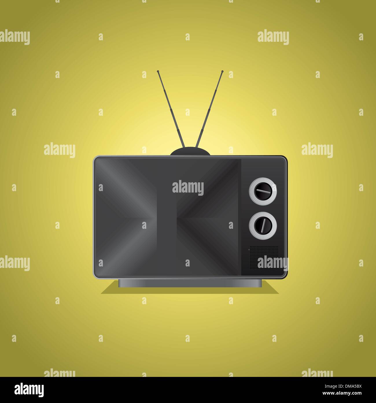 Old TV with No Signal Stock Vector