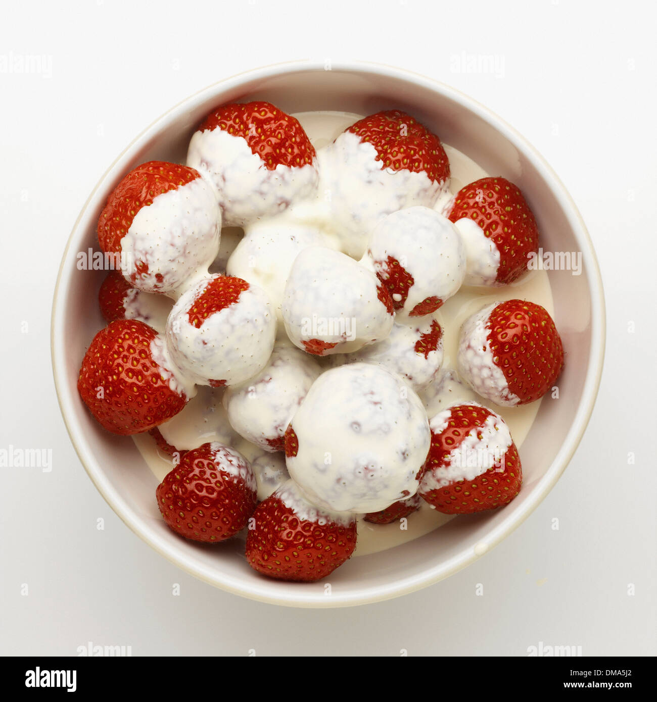 Strawberries and Cream Stock Photo