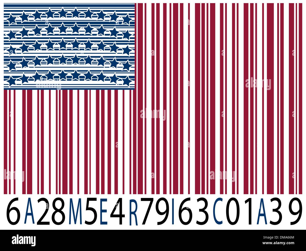 america bar codes flag Stock Vector