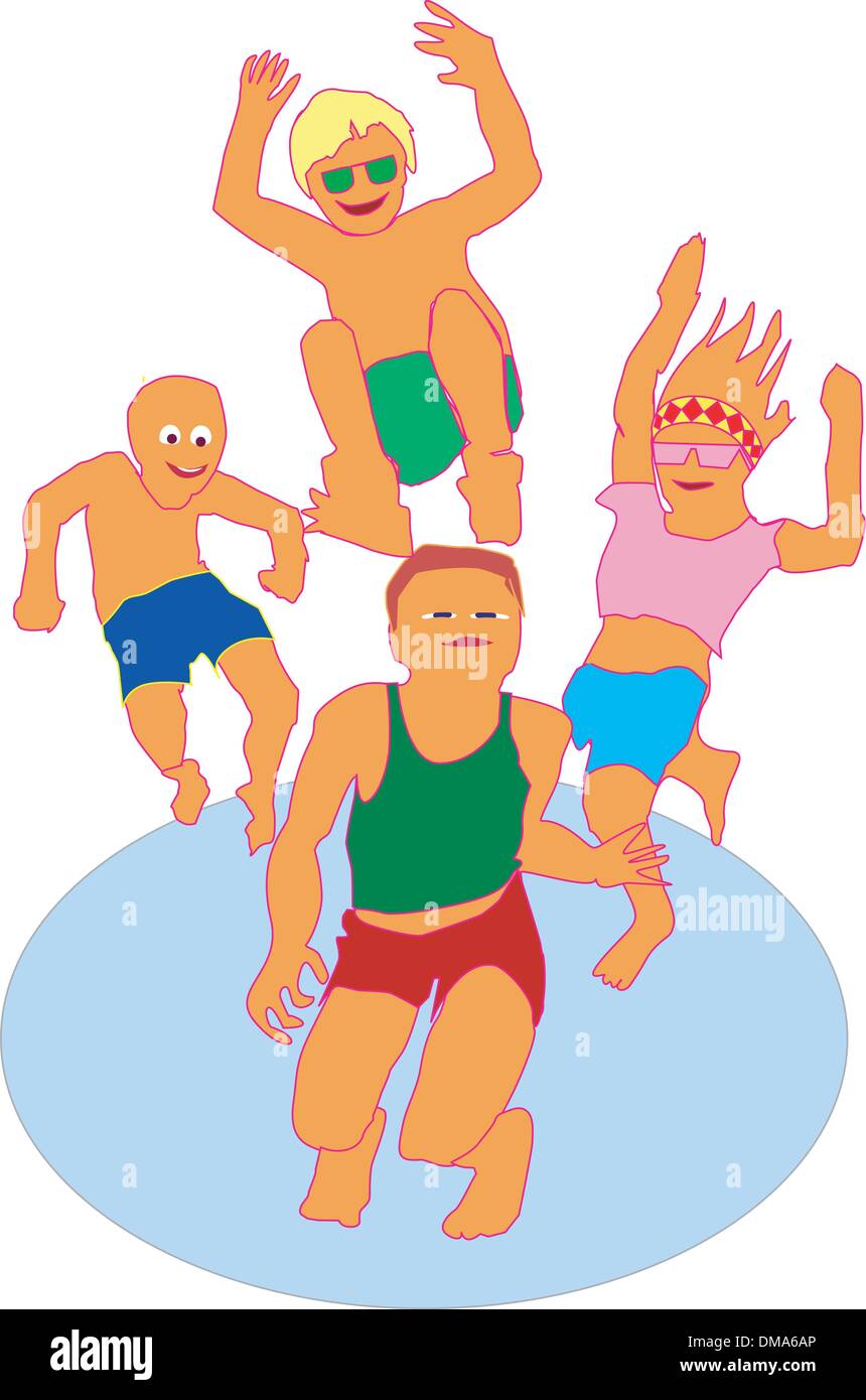 Children on trampoline Stock Vector Image & Art - Alamy