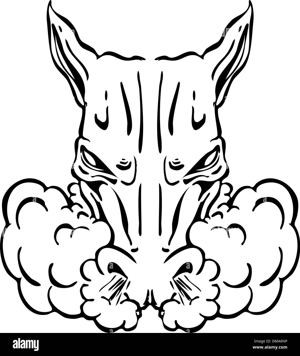 Angry Horse Head Stock Vector Image & Art - Alamy