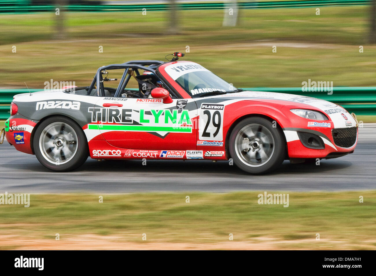 Oct. 02, 2009 - Alton, Virginia, U.S - 2 October 2009: Friday practice rounds from Virginia International Race way-Playboy Mazda MX5cup,Grand Sport and Street Tuner. #29 Nick Mancuso. (Credit Image: © Mark Abbott/Southcreek Global/ZUMApress.com) Stock Photo