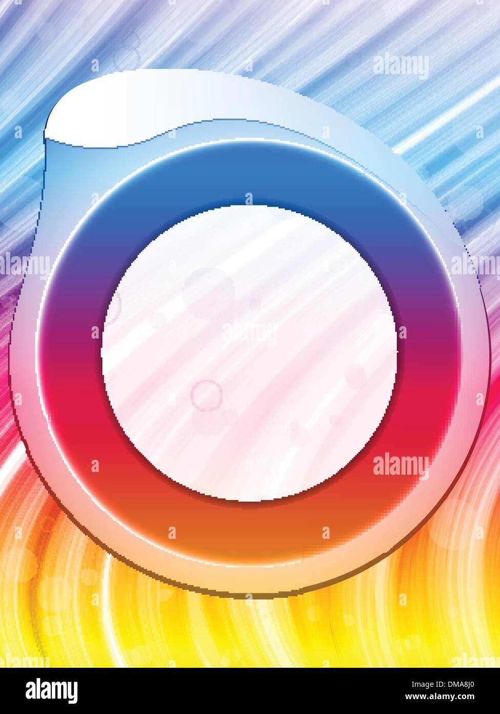 Rainbow Circle Border with Sparkles and Swirls. Stock Vector