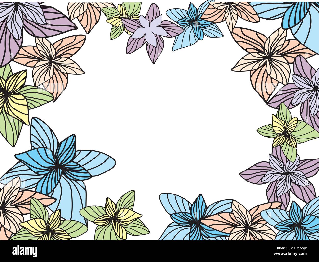 vector flower frame Stock Vector Image & Art - Alamy