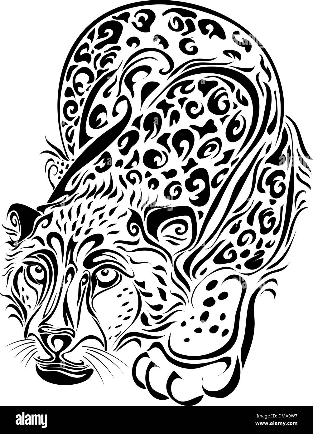Silhouette of the leopard Stock Vector