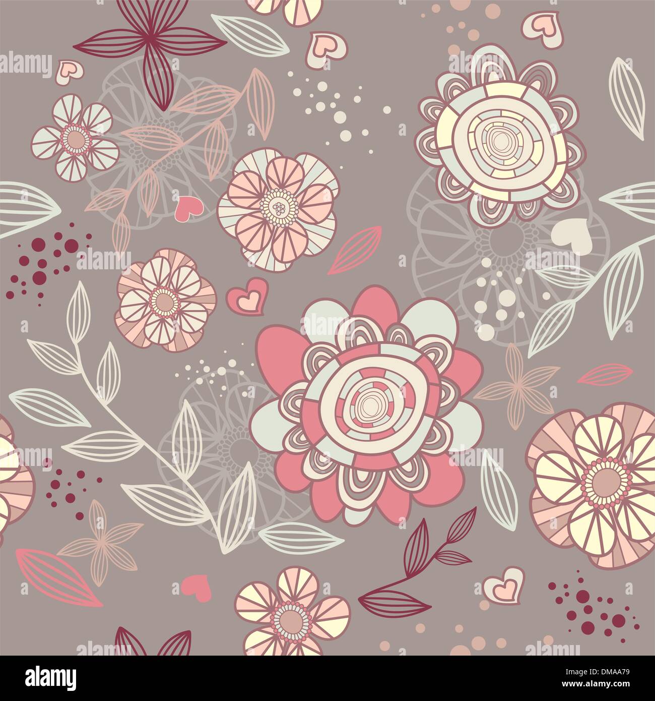 seamless romantic wallpaper Stock Vector